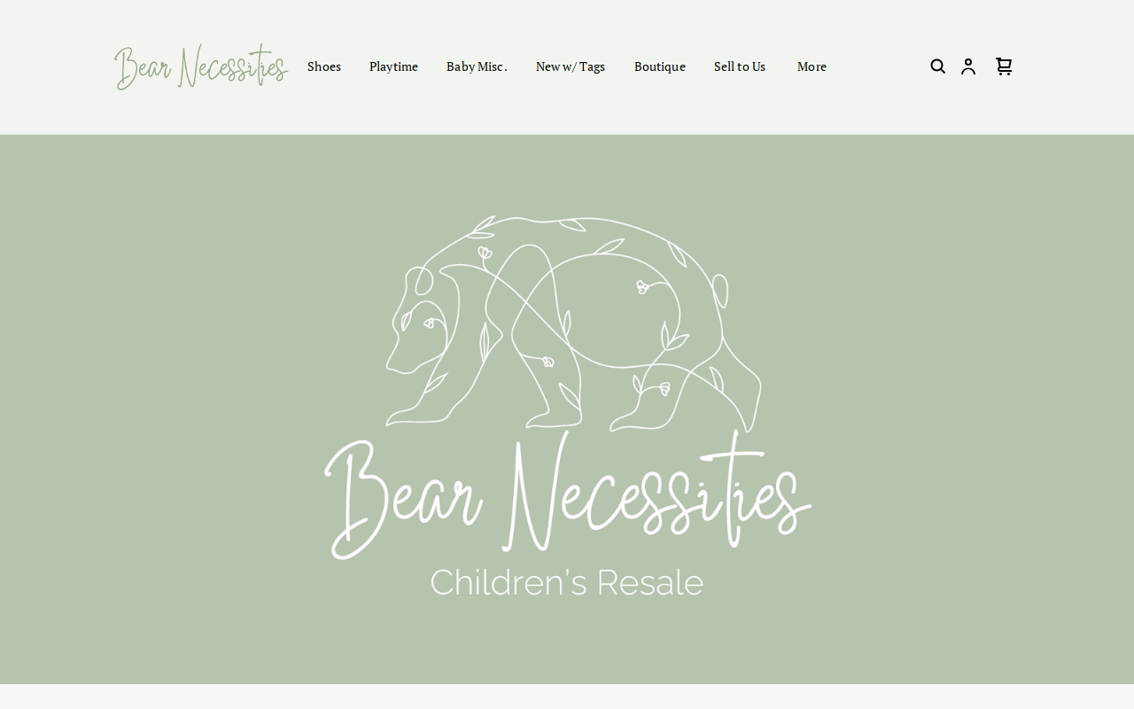 Bear Necessities Children's Resale website preview