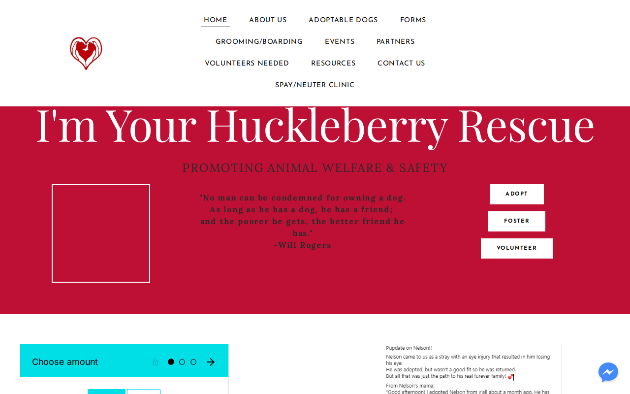 Huckleberry’s Closet website preview