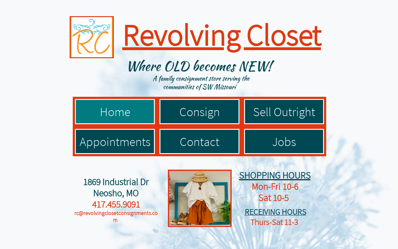 The Revolving Closet website preview