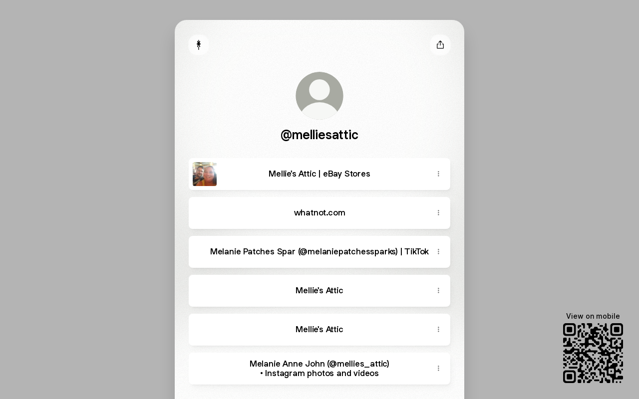 Mellie's Attic website preview