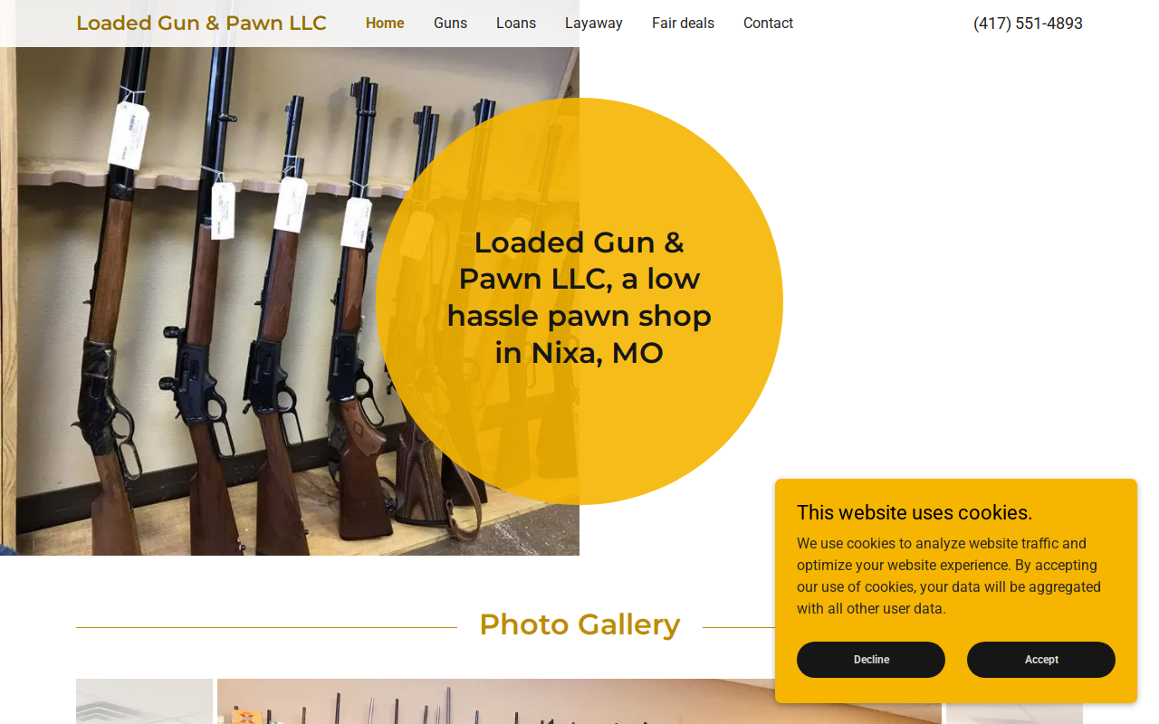 Loaded Gun & Pawn website preview