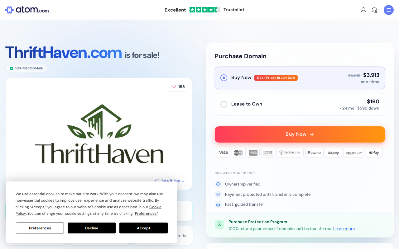 Thrift Haven website preview