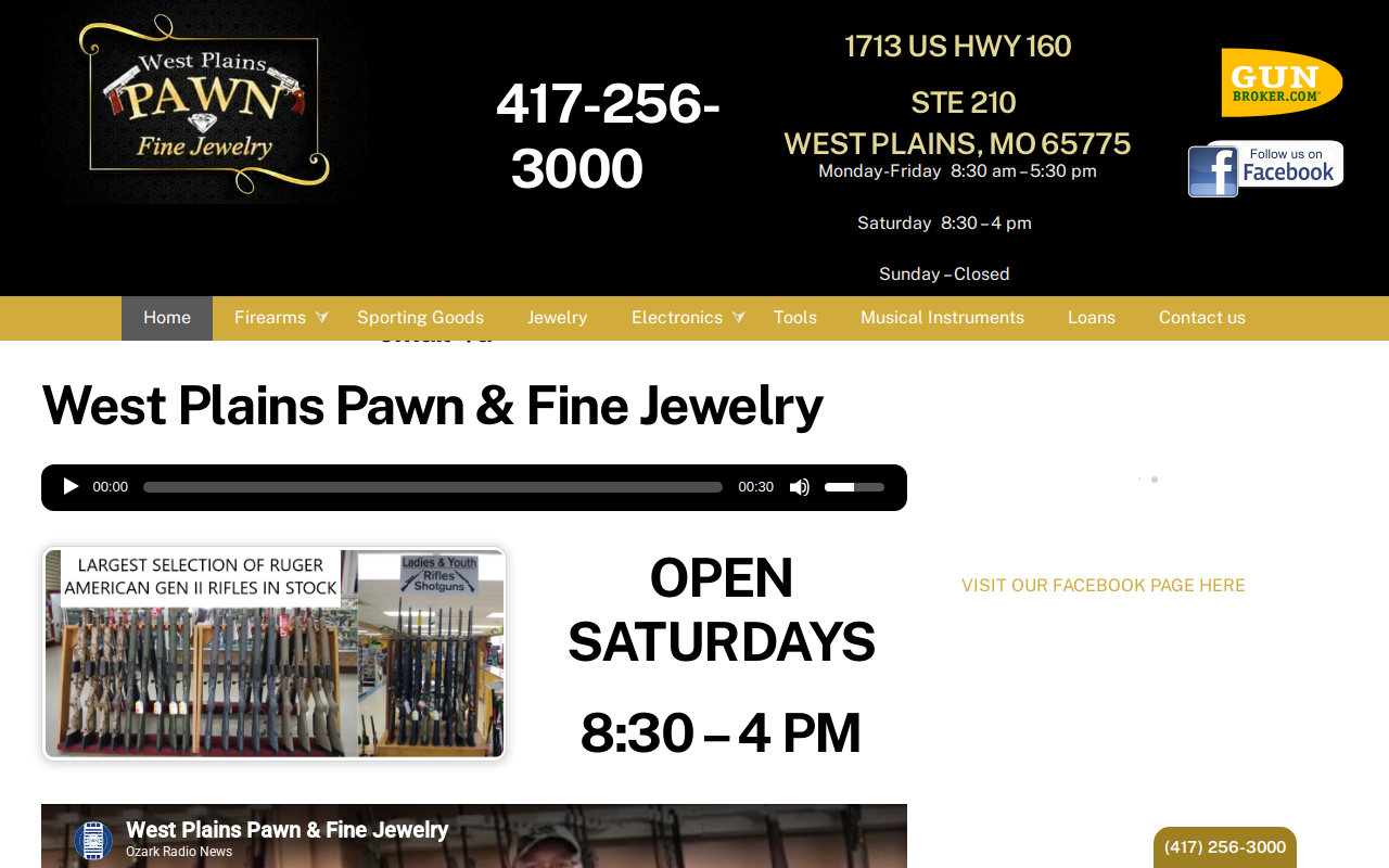 West Plains Pawn & Fine Jewelry website preview