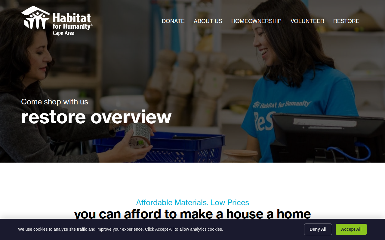 Habitat For Humanity ReStore website preview