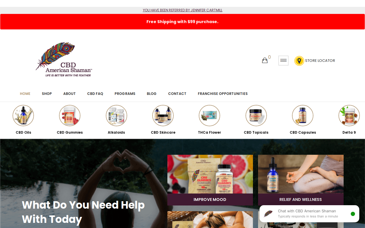 CBD American Shaman Harrisonville website preview