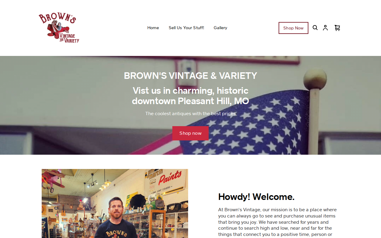 Brown's Vintage and Variety website preview