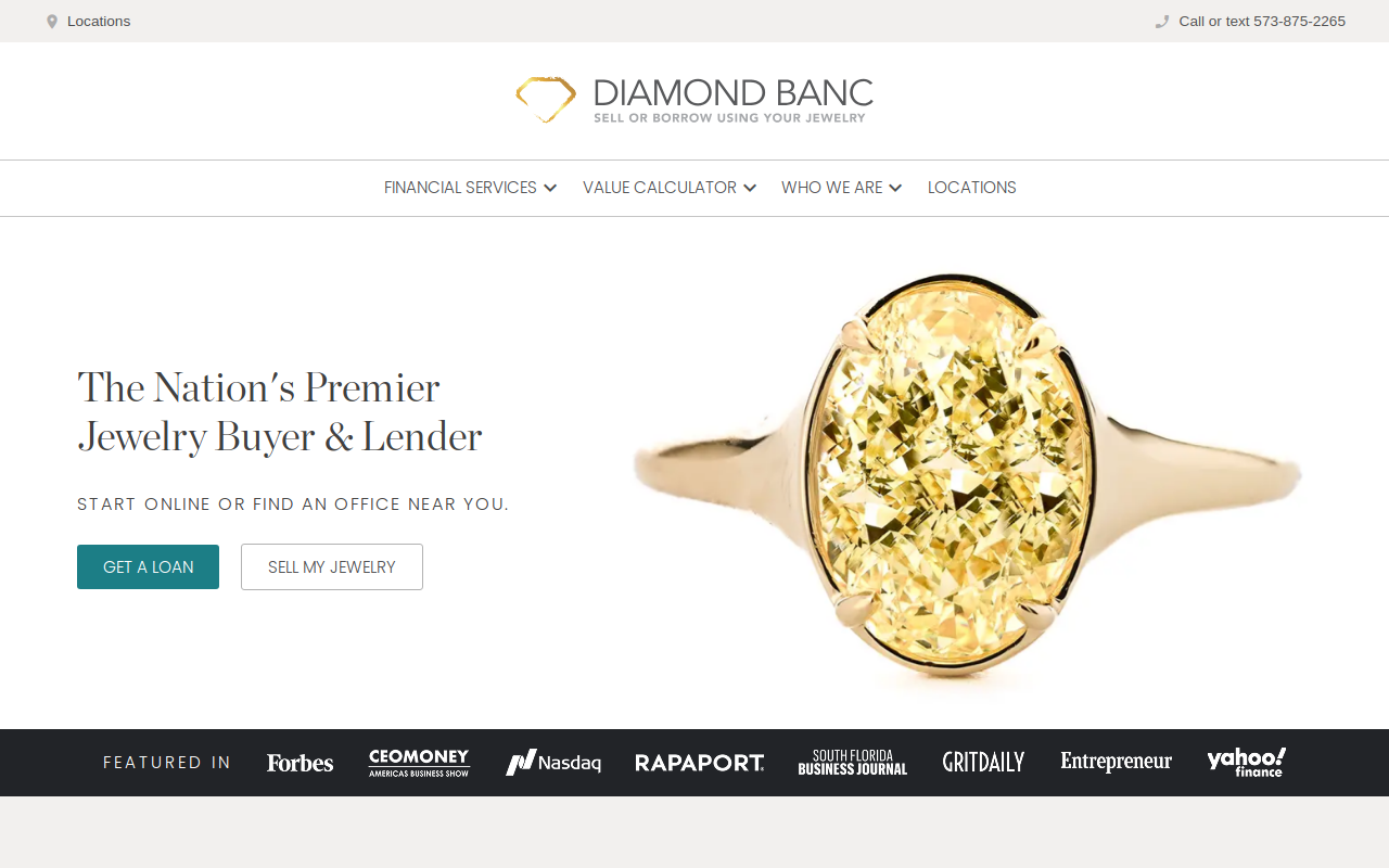 Diamond Banc website preview