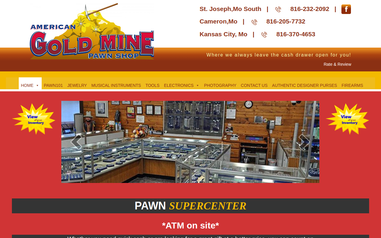 American Gold Mine website preview