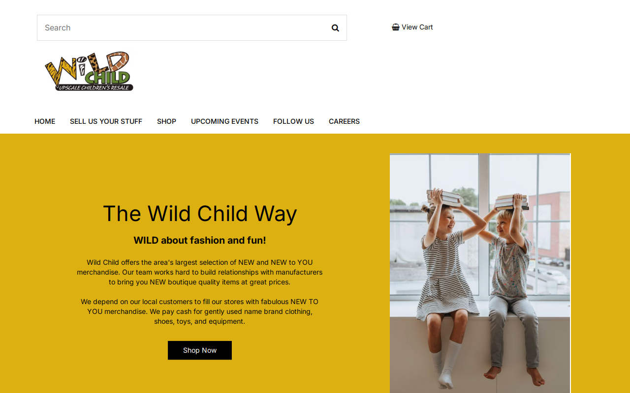 Wild Child Upscale Childrens Resale website preview
