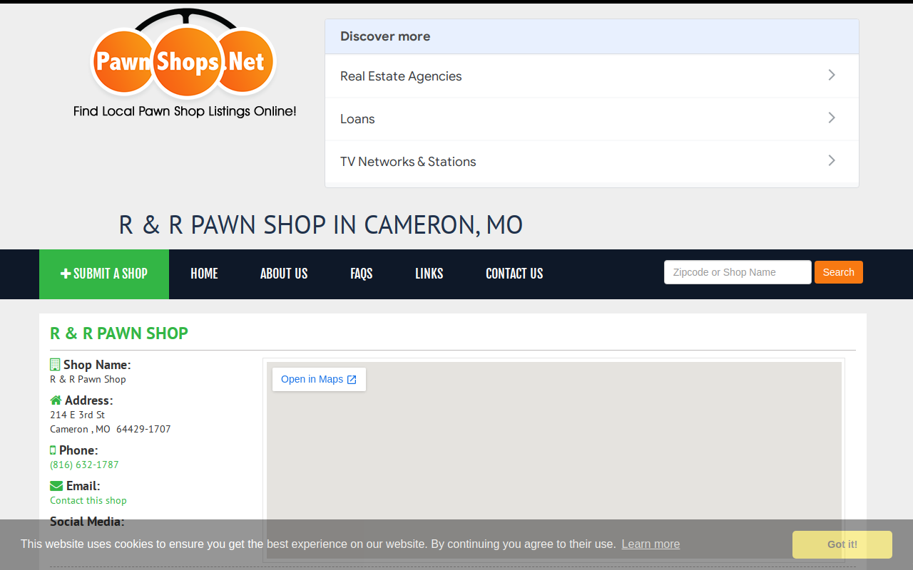 R & R Pawn Shop website preview