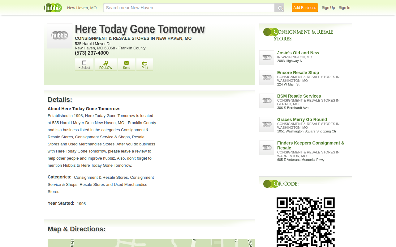 Here Today Gone Tomorrow website preview