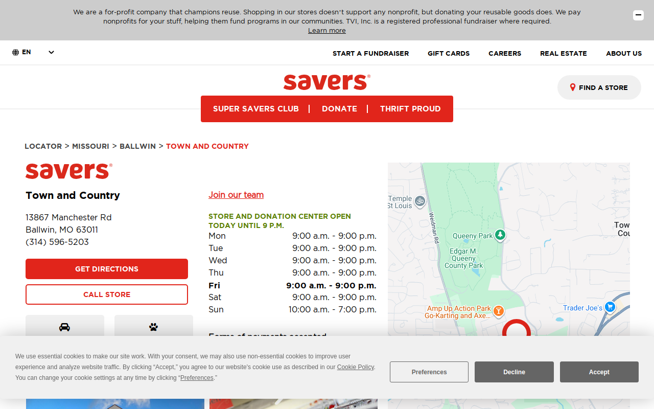 Savers website preview
