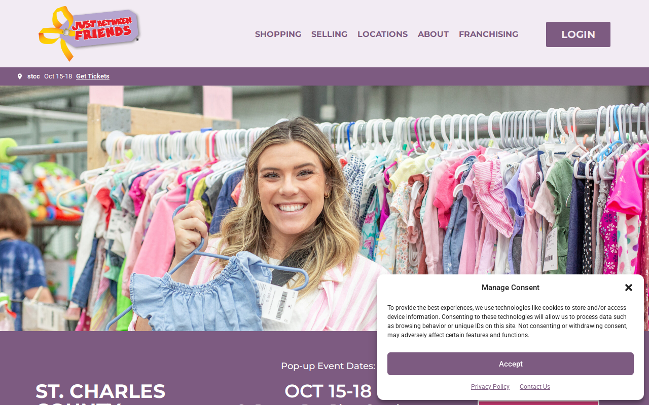 Just Between Friends of St Charles County website preview