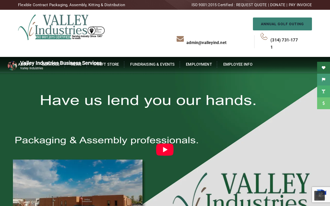 Valley Industries Thrift Store website preview