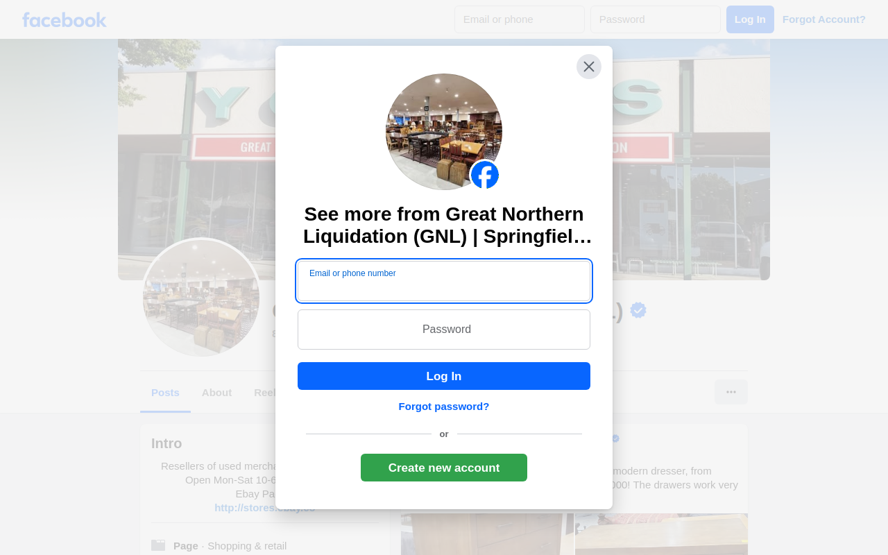 Great Northern Liquidation (gnl) website preview