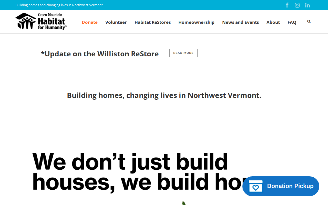 Habitat Restore, Swanton website preview