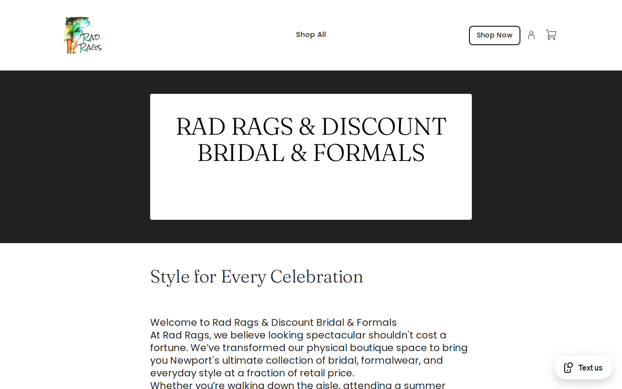 Rad Rags website preview