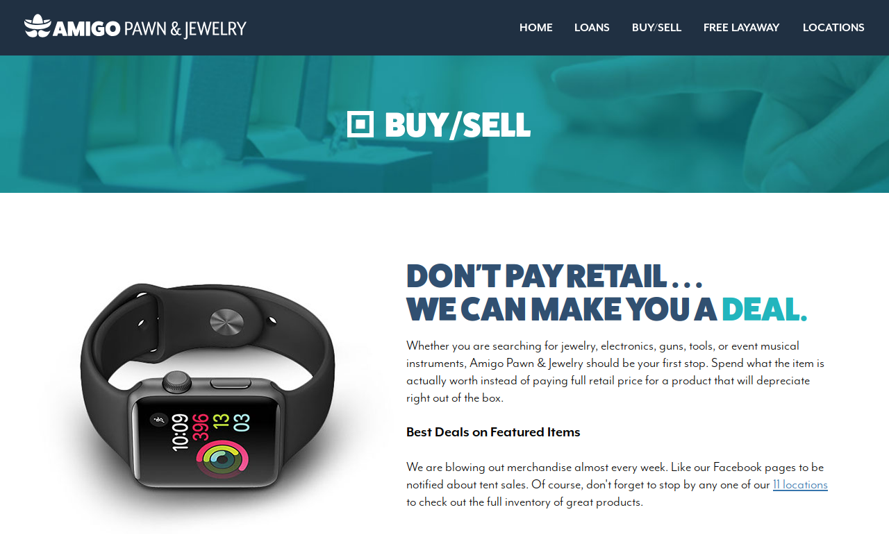 Amigo Pawn & Jewelry, Loop 499 website preview