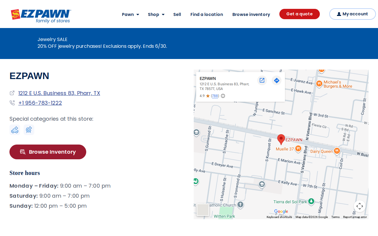 EZPAWN website preview