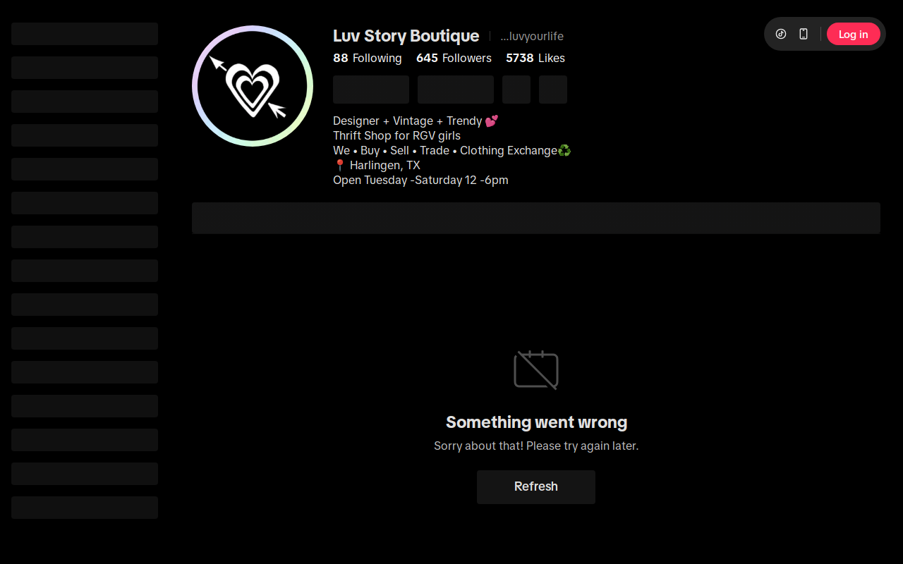 Luv Story Boutique website preview