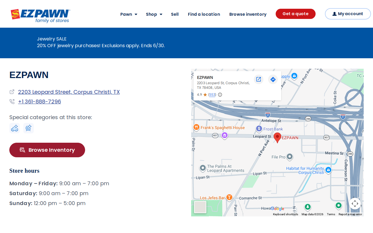 EZPAWN website preview
