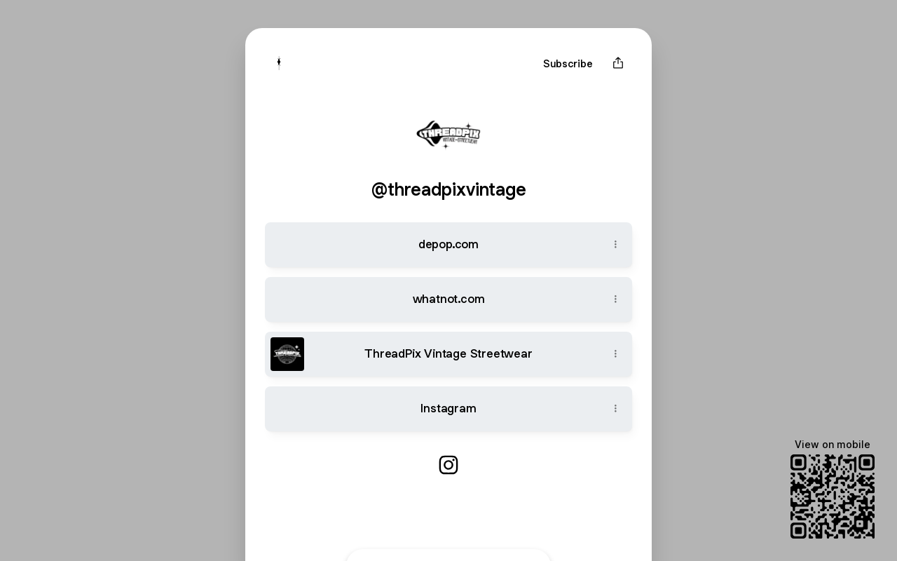 ThreadPix Vintage Streetwear website preview