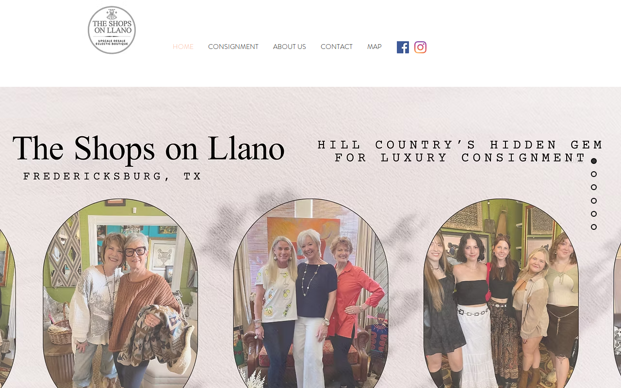 The Shops on Llano website preview