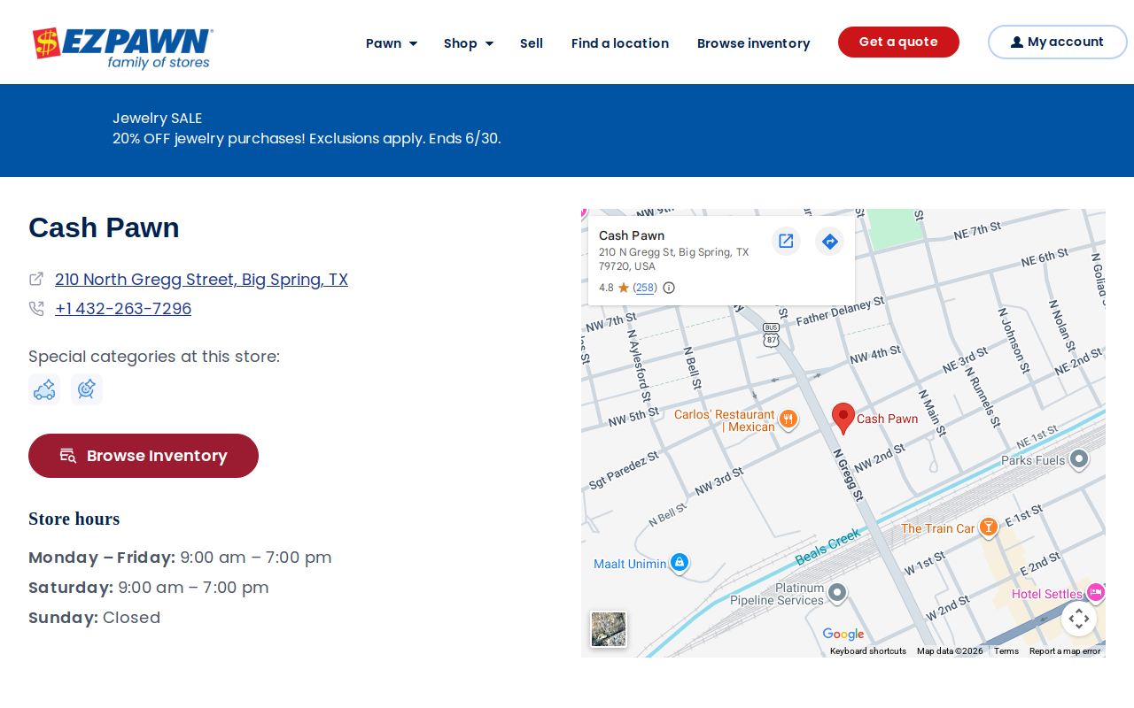 Cash Pawn website preview