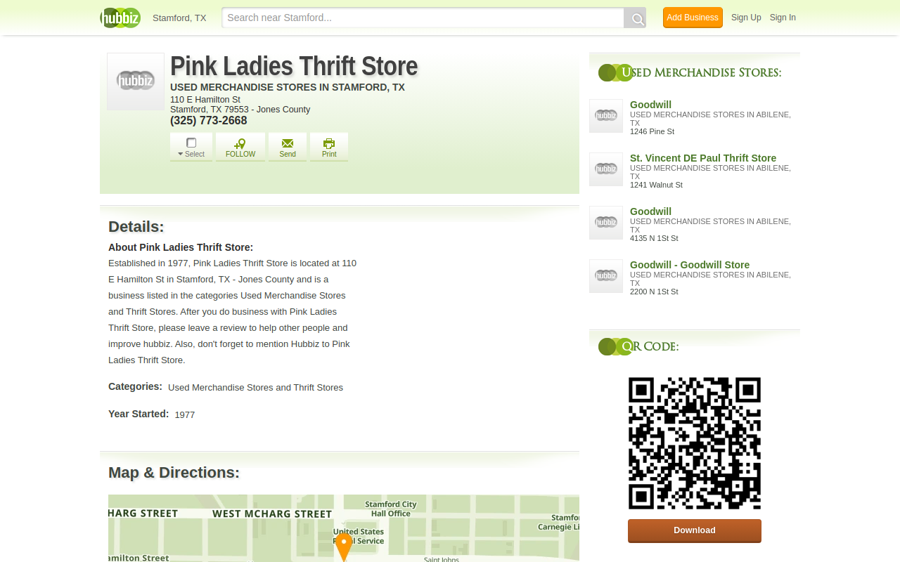 Pink Ladies Thrift Store website preview