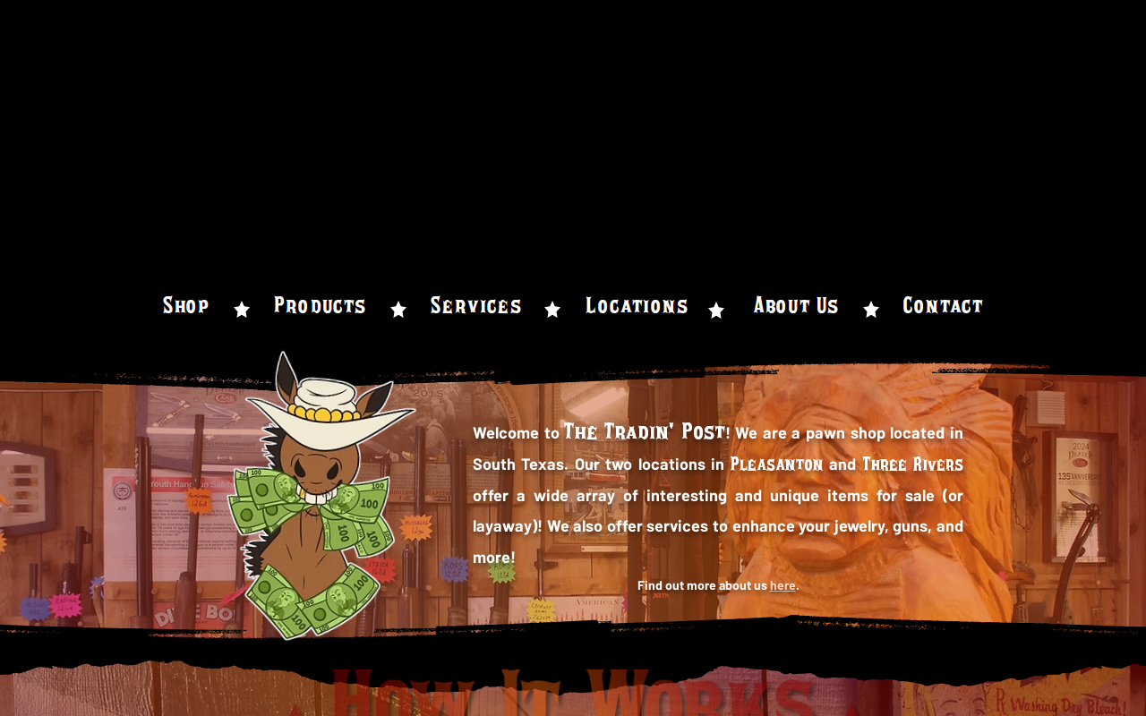 Tradin Post Pawn & Guns website preview