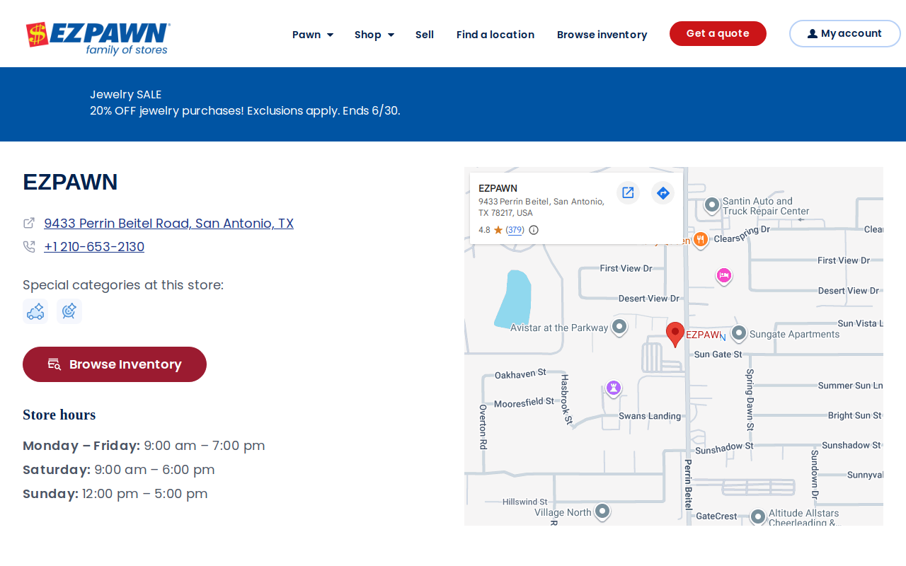 Ez Pawn Perrin Beitel website preview