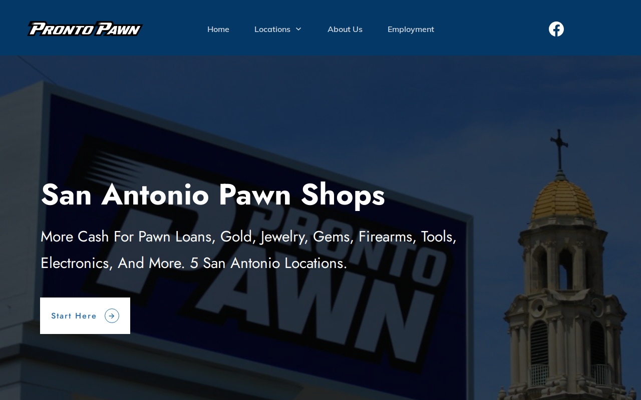 Pronto Pawn website preview