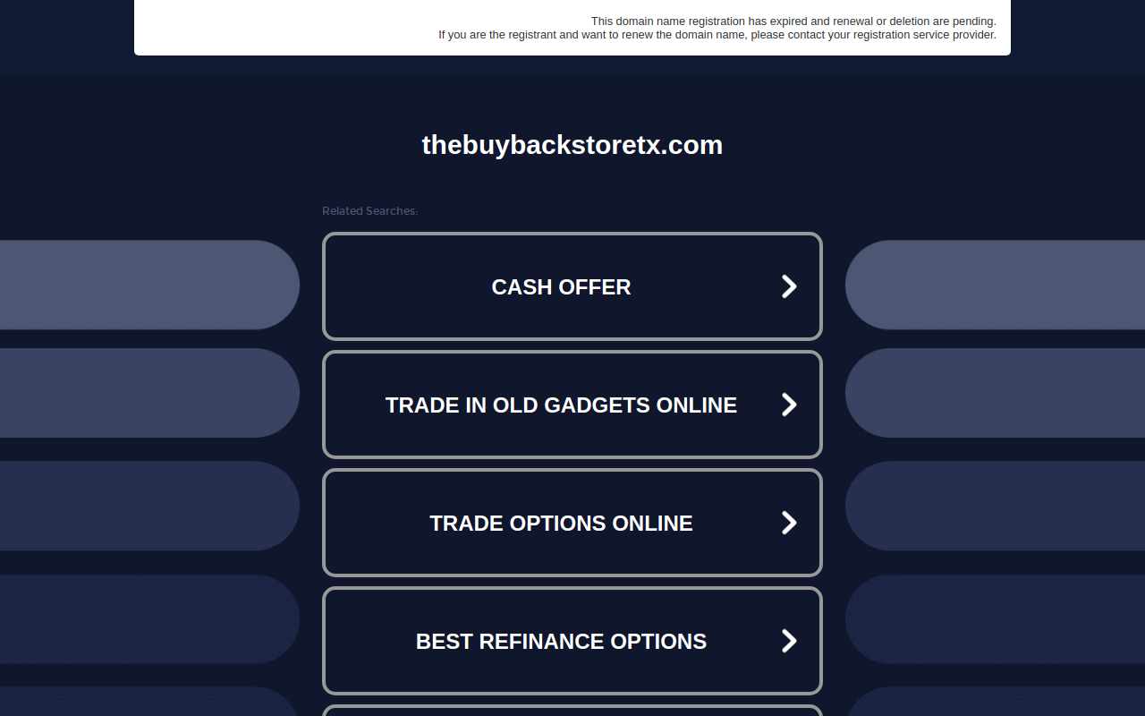 the buy back store website preview