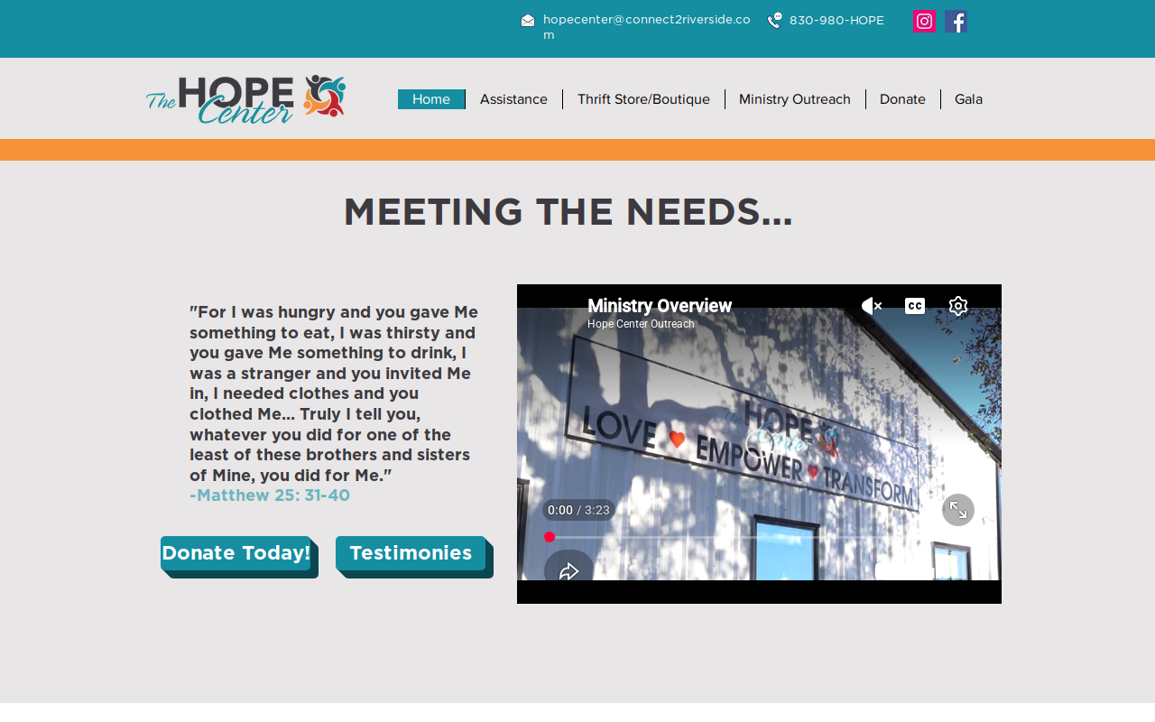 The Hope Center Thrift Store/The Boutique website preview