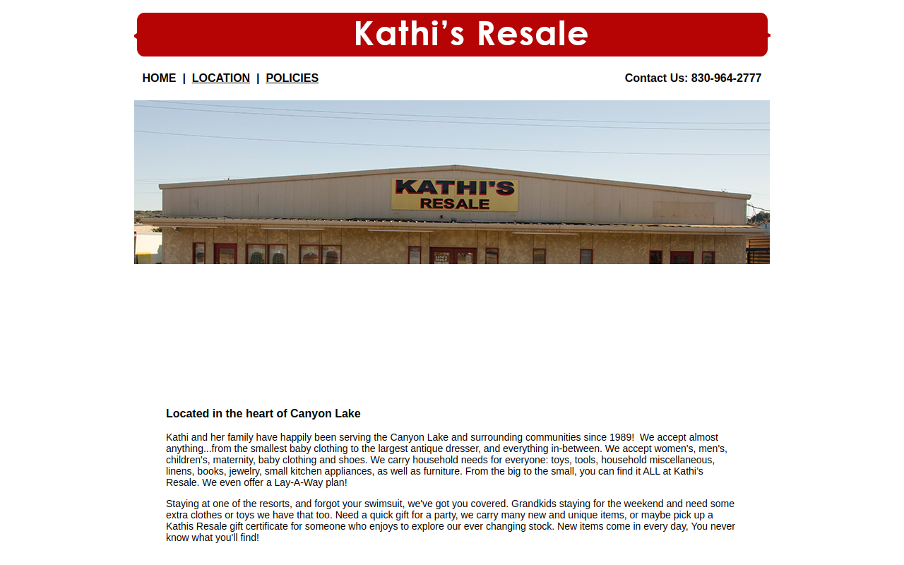 Kathi's Resale website preview