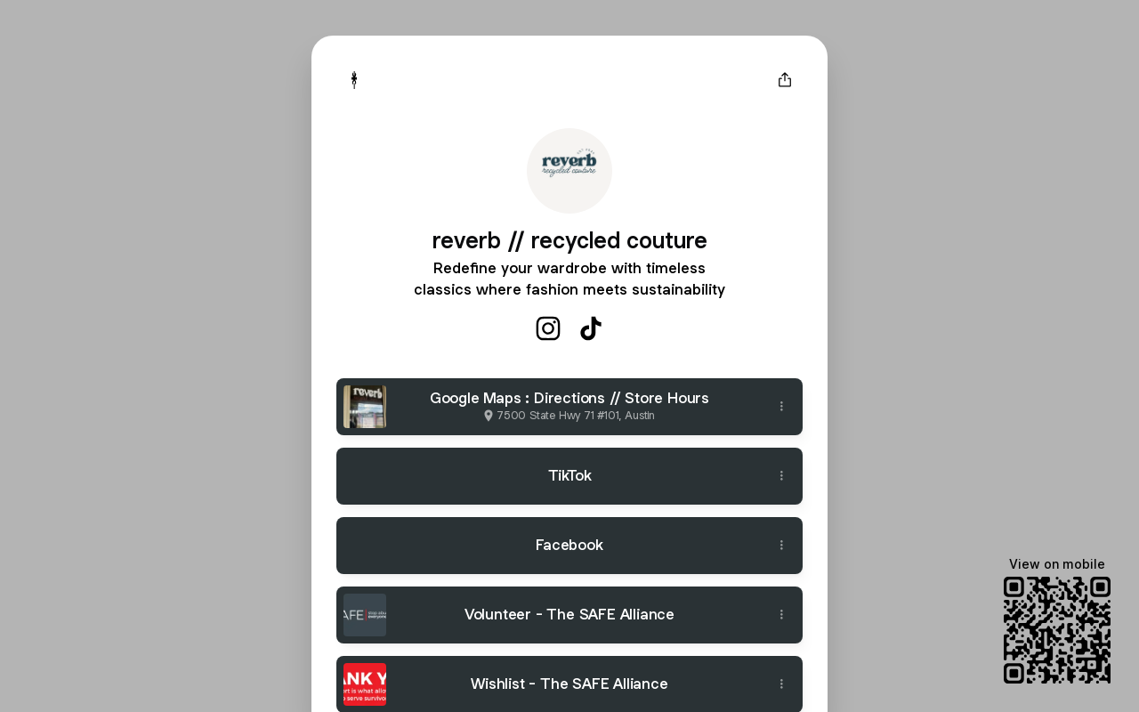 reverb // recycled couture website preview
