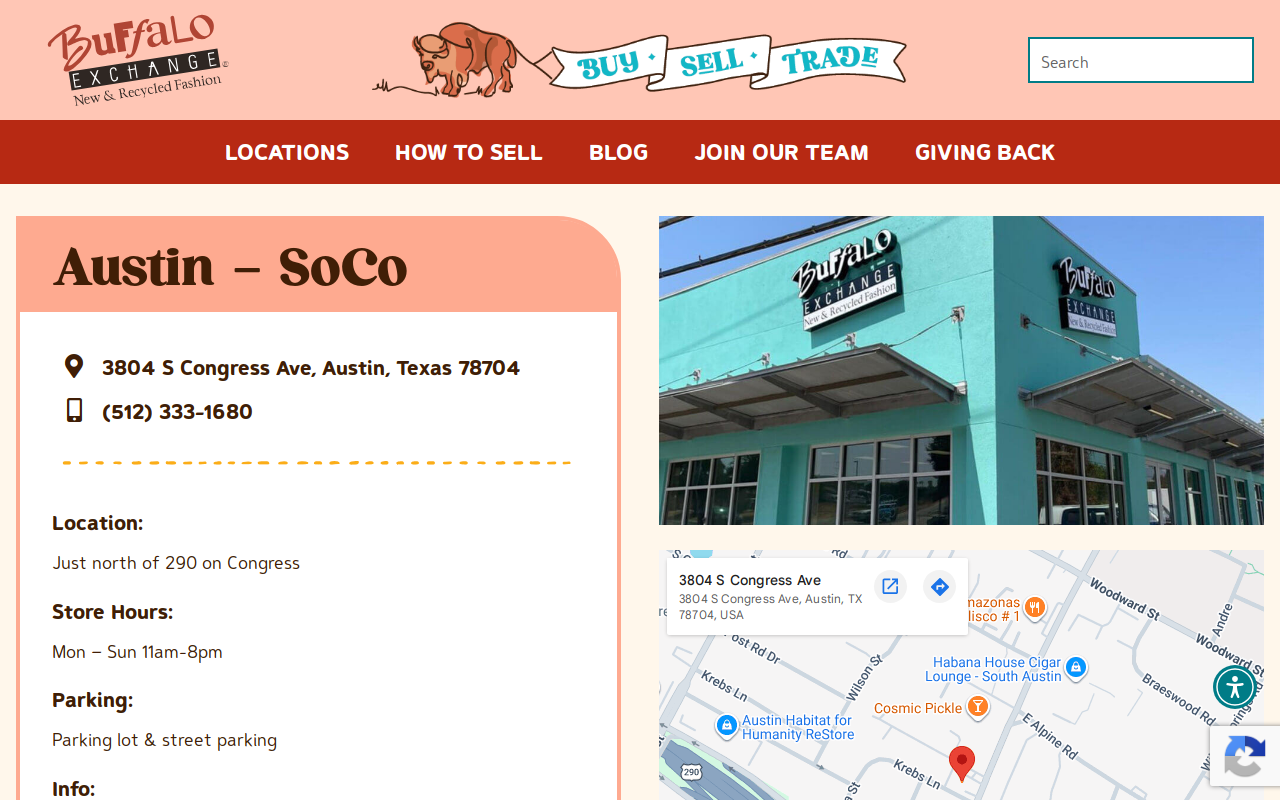 Buffalo Exchange website preview