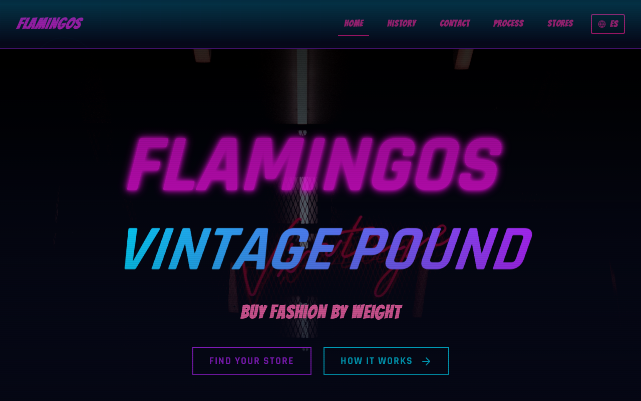 Flamingos Vintage Pound website preview