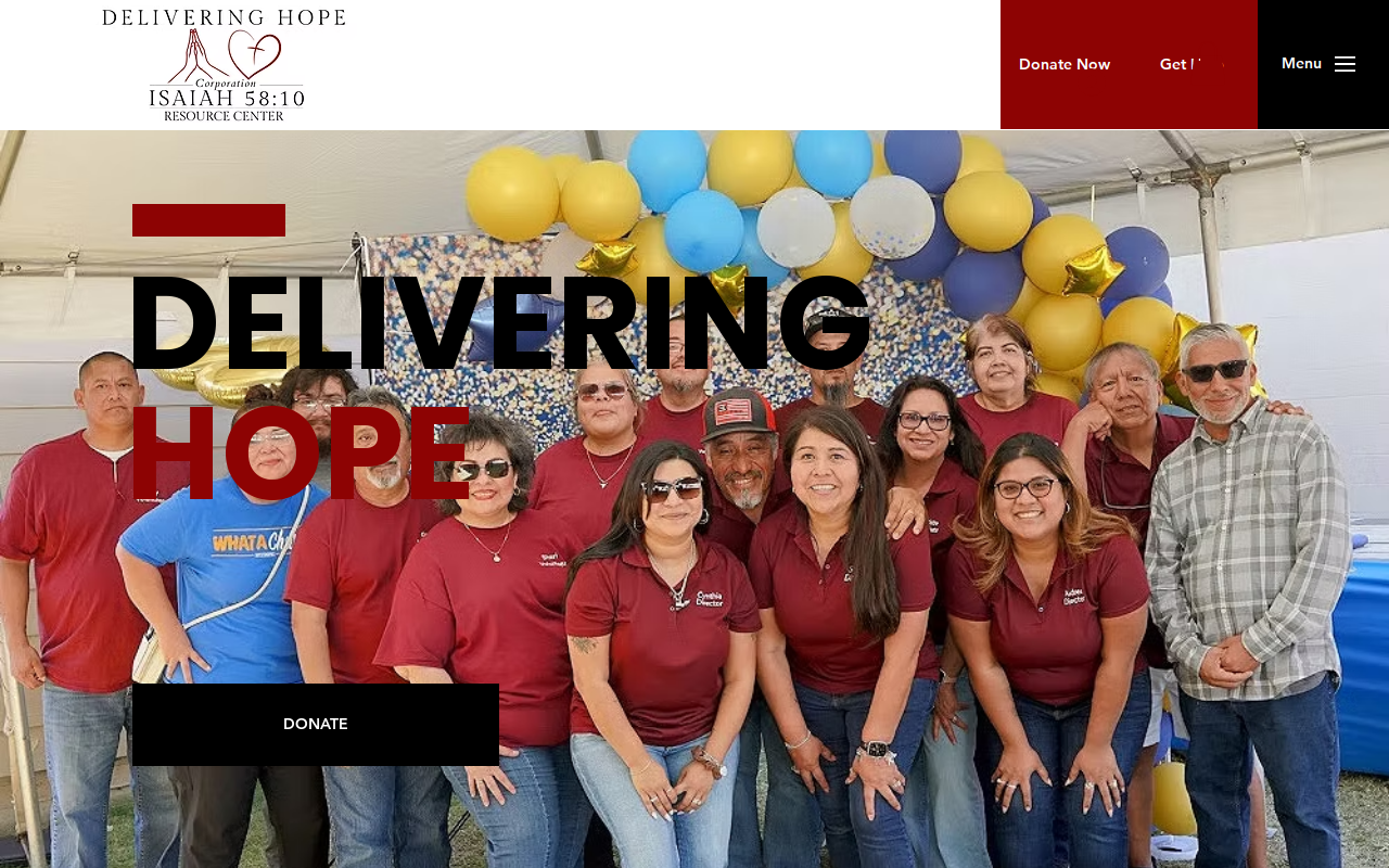 Delivering Hope Thrift Store website preview