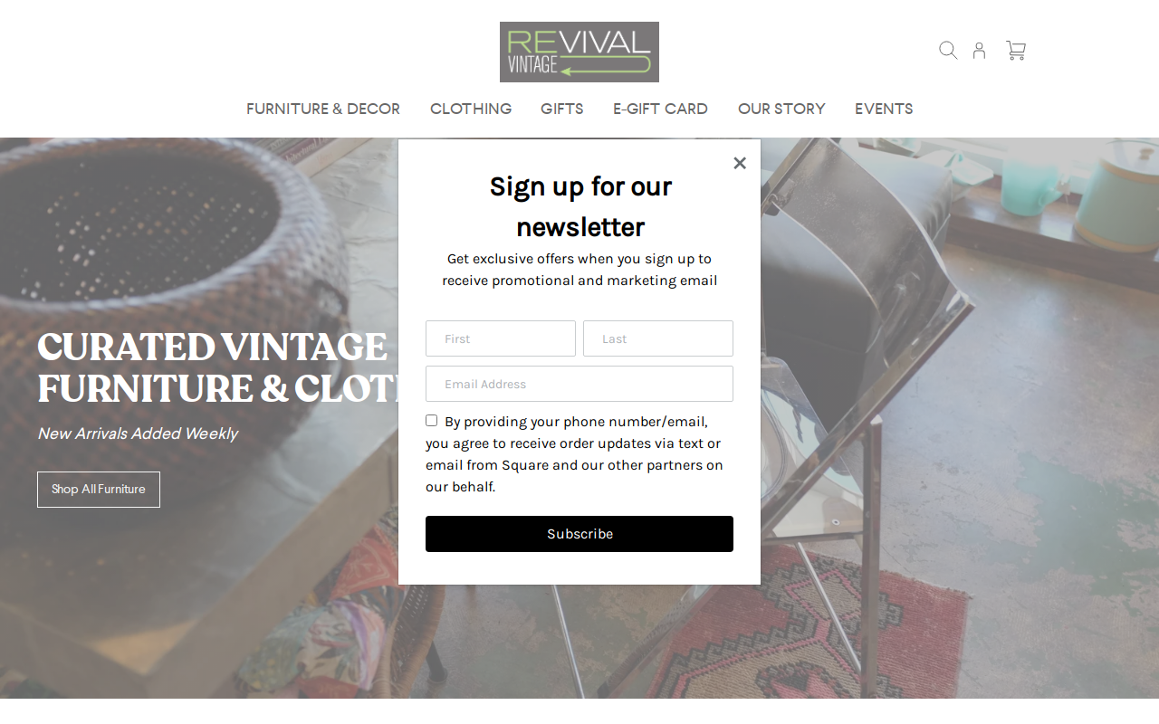 Revival Vintage website preview