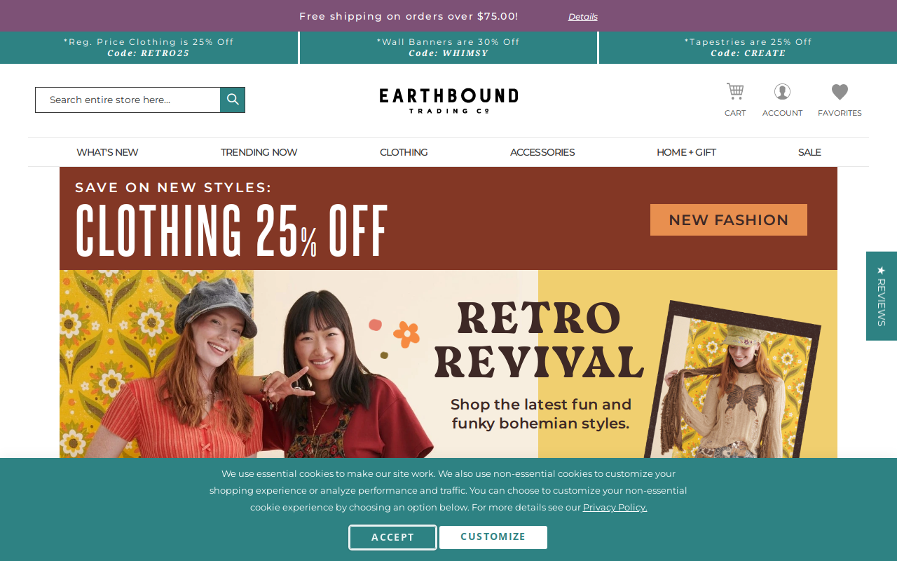 Earthbound Trading Co website preview
