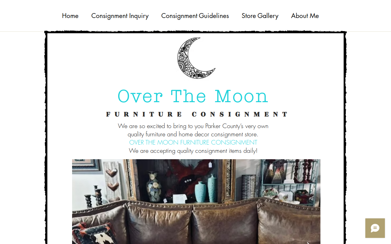 Over The Moon Furniture Consignment website preview