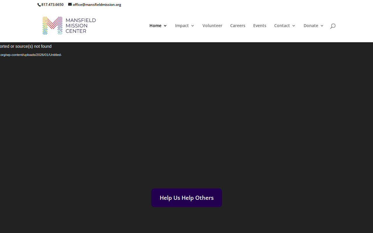 Mansfield Mission Center Thrift Store website preview