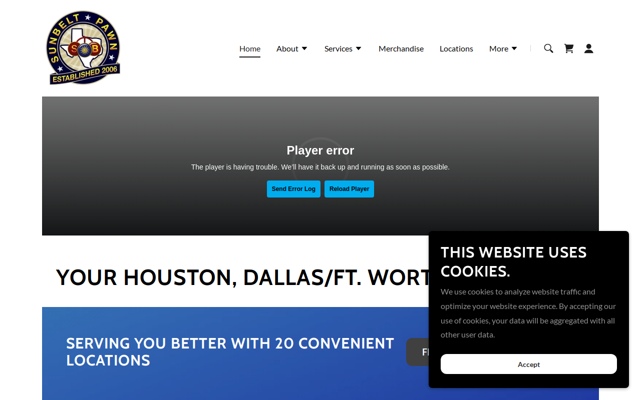 Sunbelt Pawn Jewelry & Loan #17 website preview
