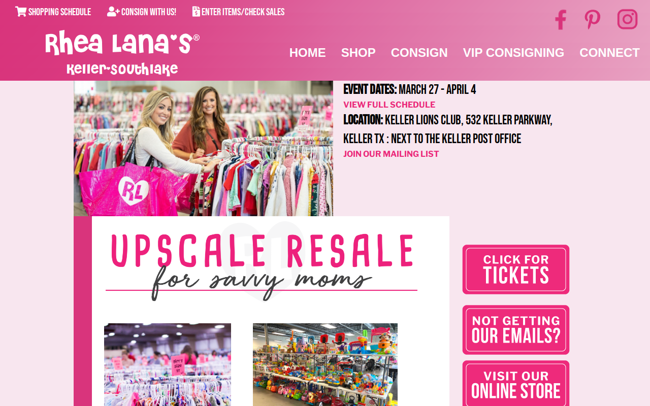 Rhea Lana's of Keller/Southlake website preview