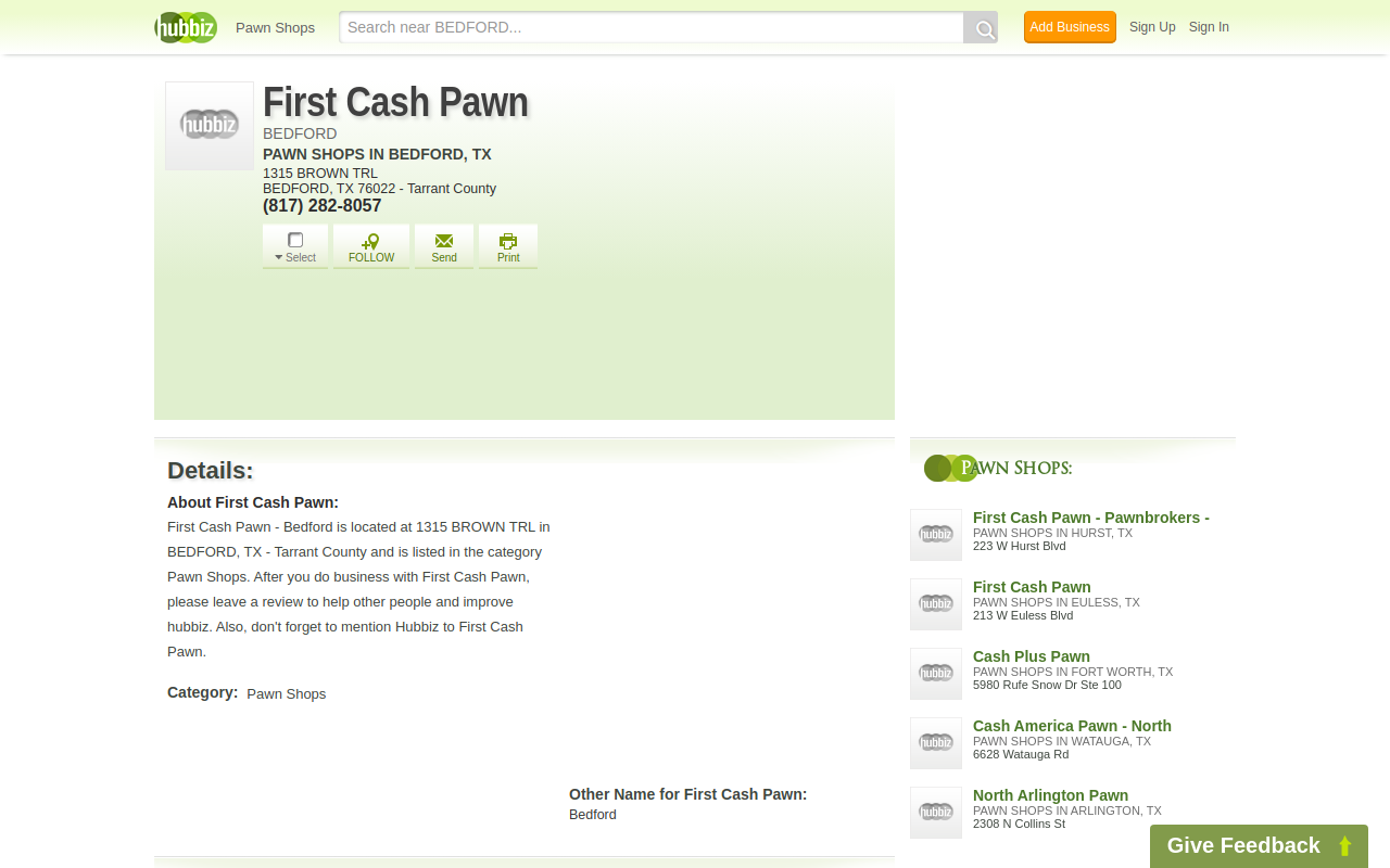 First Cash Pawn website preview