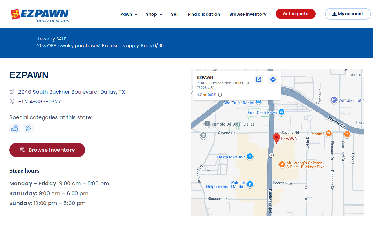 EZPAWN website preview