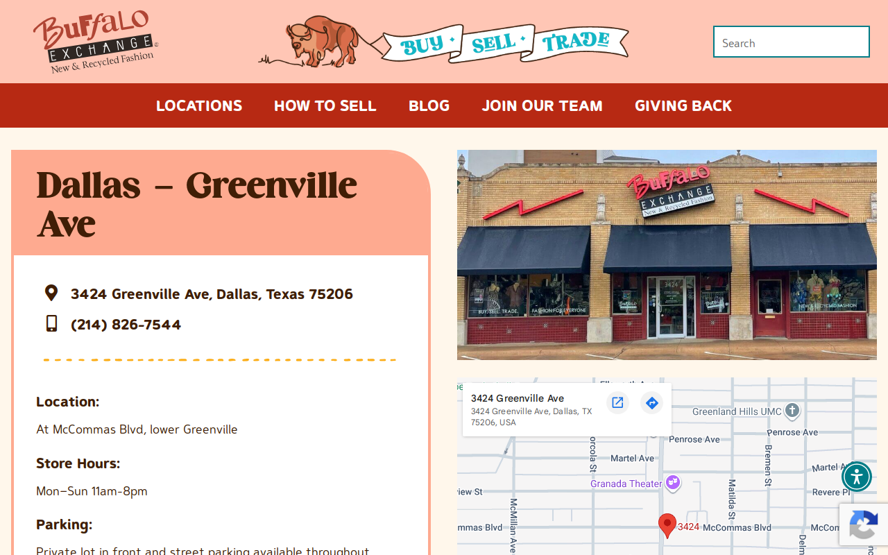 Buffalo Exchange website preview