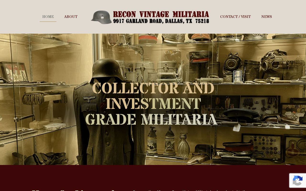 Recon Vintage Military website preview