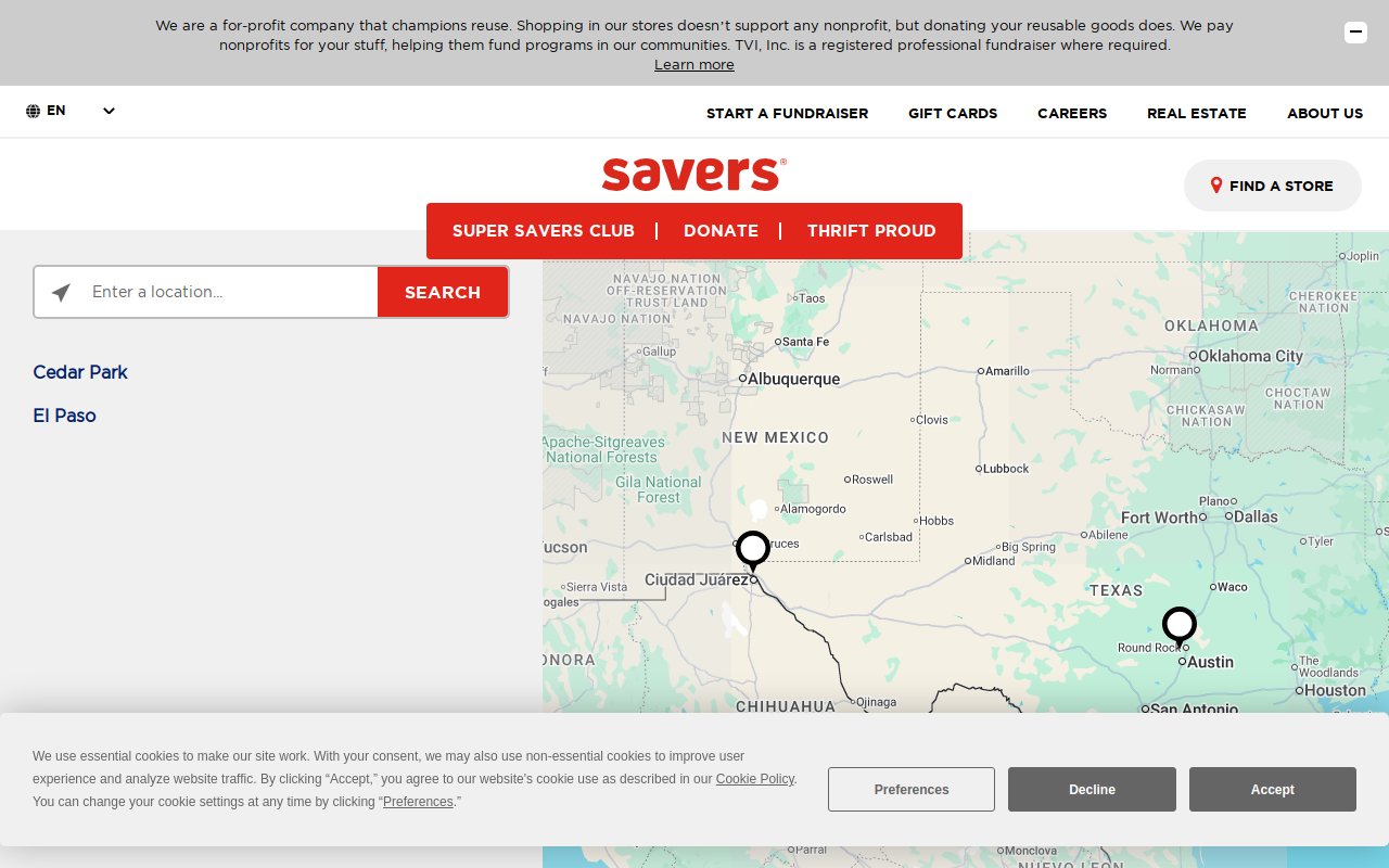 Donation Drop Spot website preview